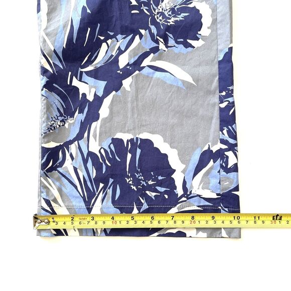 PIAZZA SEMPIONE Jennifer Cotton Bold Floral Print Pants Trousers Blue - Picture 9 of 11